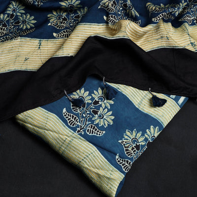 Blue - 2pc Modal Silk Block Print Ajrakh Dress Material 01