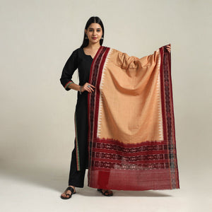 Beige - Handloom Cotton Sambalpuri Ikat Dupatta 02