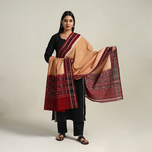 Beige - Handloom Cotton Sambalpuri Ikat Dupatta 02