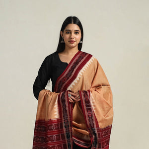 Beige - Handloom Cotton Sambalpuri Ikat Dupatta 02