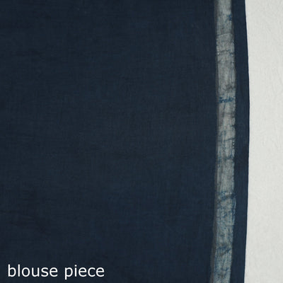Blue - Akola Hand Block Printed Cotton Saree