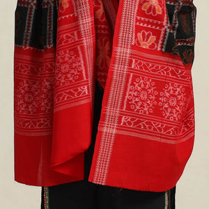 Black - Handloom Cotton Sambalpuri Ikat Dupatta 08
