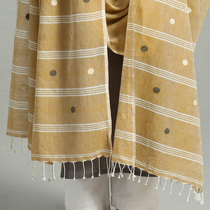Beige - Handloom Cotton Burdwan Jamdani Dupatta 01