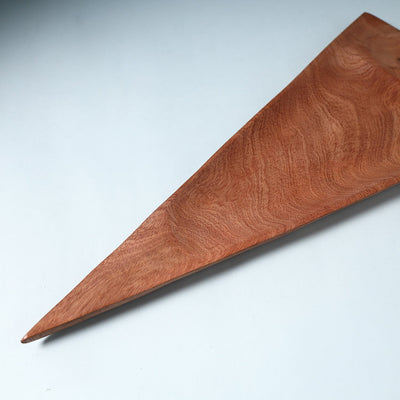 Brown - Hand Carved Natural Mahogany Wooden Triangle Tray (19 x 8 in)
