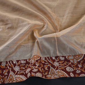 Beige - Plain Chanderi Silk Blouse Piece 03