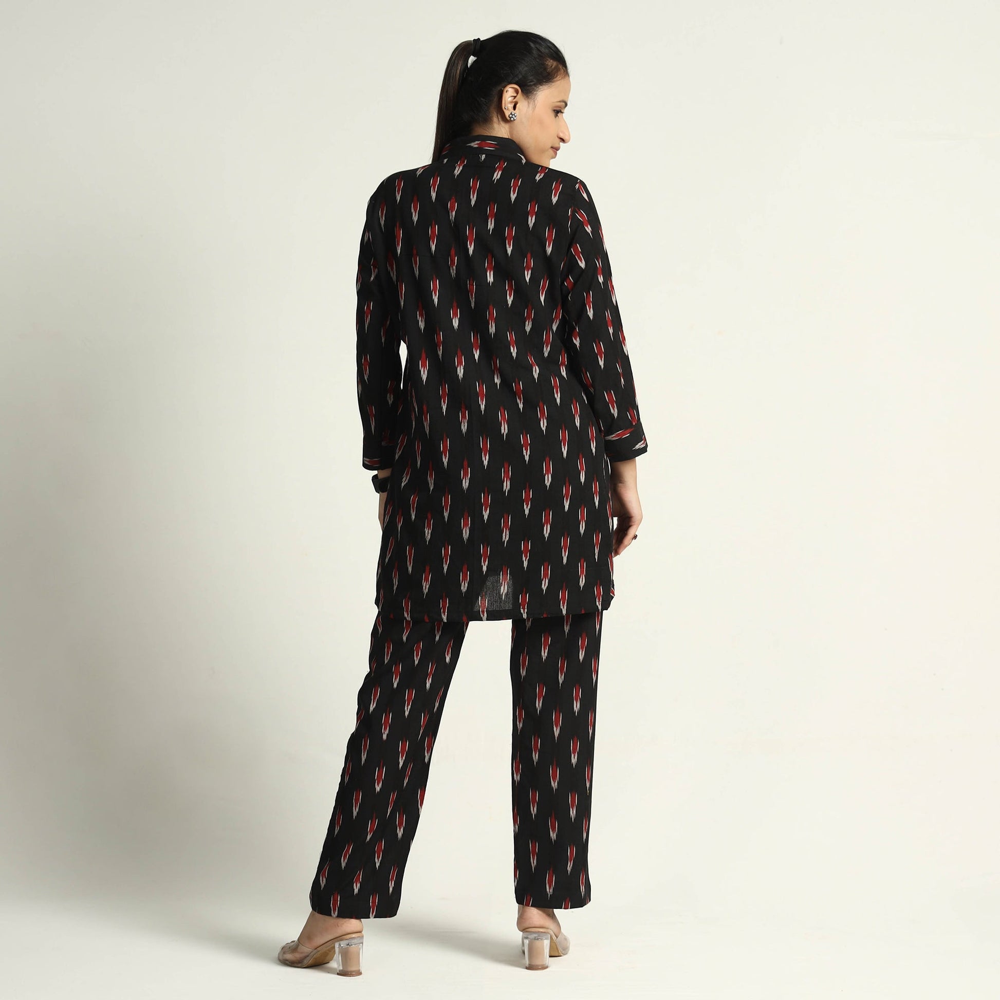 Black - Pochampally Ikat Cotton Co-Ord Set