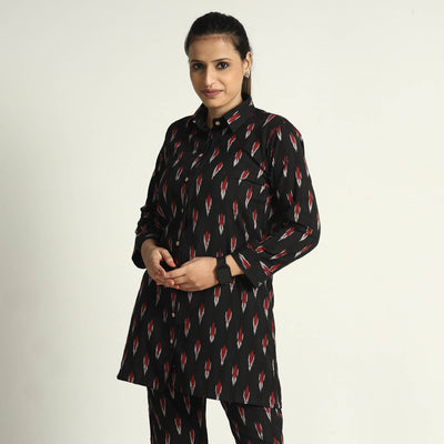 Black - Pochampally Ikat Cotton Co-Ord Set