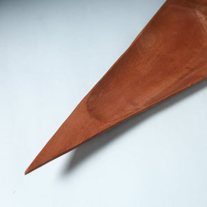 Brown - Hand Carved Natural Mahogany Wooden Triangle Tray (19 x 8 in)