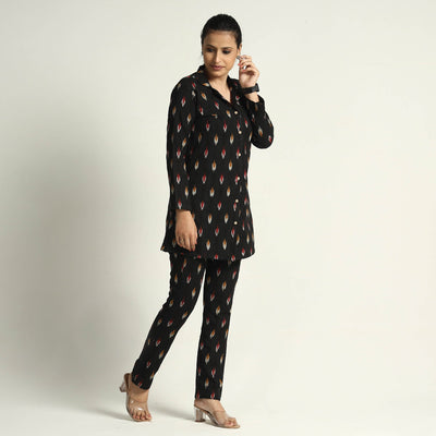 Black - Pochampally Ikat Cotton Co-Ord Set