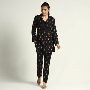 Black - Pochampally Ikat Cotton Co-Ord Set