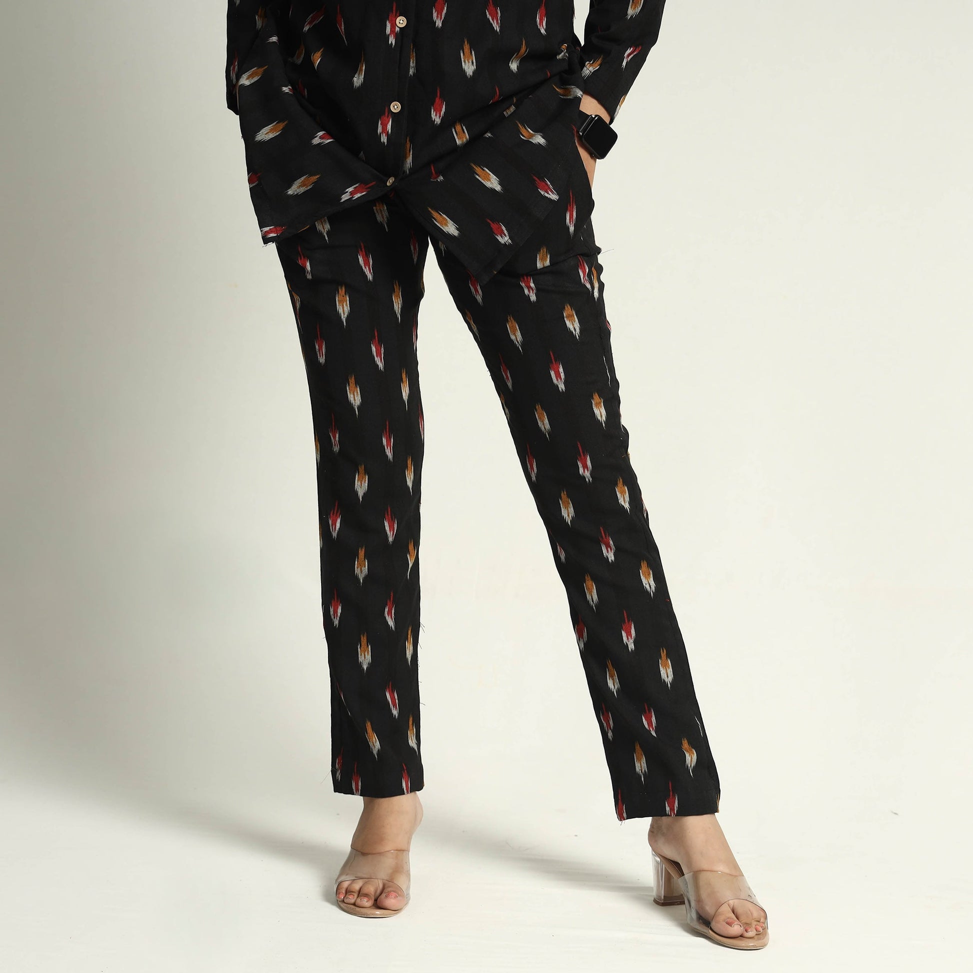 Black - Pochampally Ikat Cotton Co-Ord Set