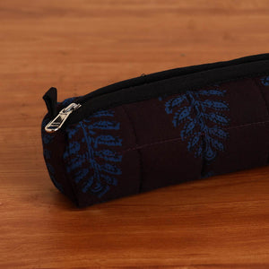 Brown - Handmade Quilted Cotton Pencil Pouch 06