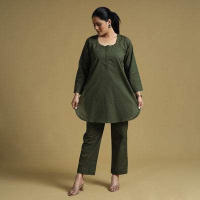 Army Green - Plain Dyed Cotton Co-Ord Set