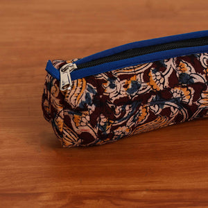 Brown - Handmade Quilted Cotton Pencil Pouch 15