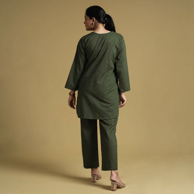 Army Green - Plain Dyed Cotton Co-Ord Set