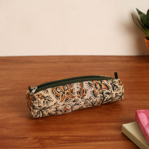 Beige - Handmade Quilted Cotton Pencil Pouch 17