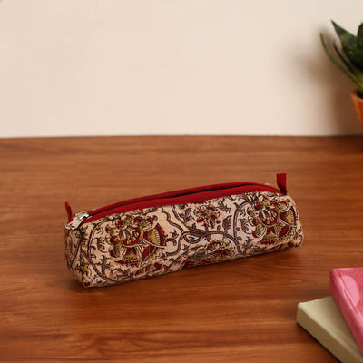 Beige - Handmade Quilted Cotton Pencil Pouch 22