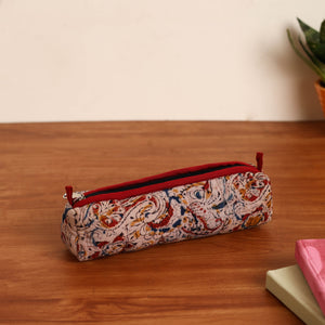 Beige - Handmade Quilted Cotton Pencil Pouch 23