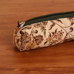 Beige - Handmade Quilted Cotton Pencil Pouch 24