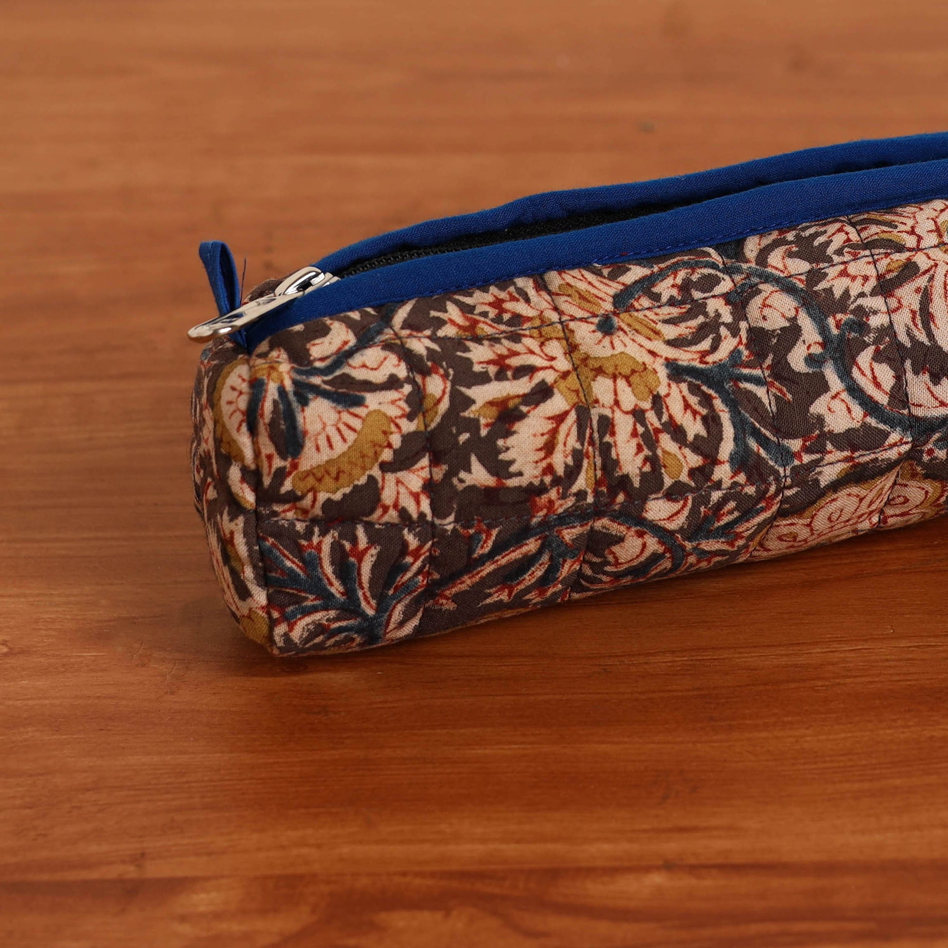 Brown - Handmade Quilted Cotton Pencil Pouch 26