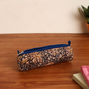 Brown - Handmade Quilted Cotton Pencil Pouch 26