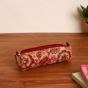 Beige - Handmade Quilted Cotton Pencil Pouch 27