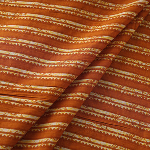 Alloy Orange In Stripes Jaipur Print Cotton Fabric