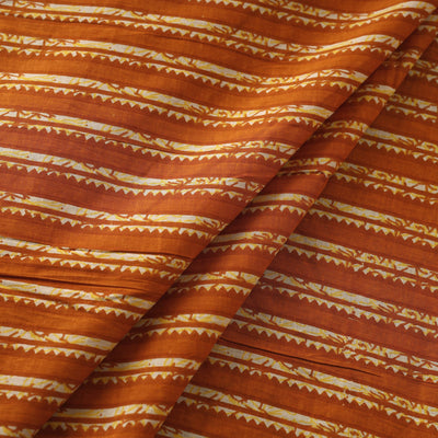 Alloy Orange In Stripes Jaipur Print Cotton Fabric