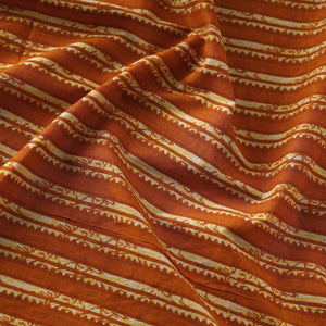 Alloy Orange In Stripes Jaipur Print Cotton Fabric