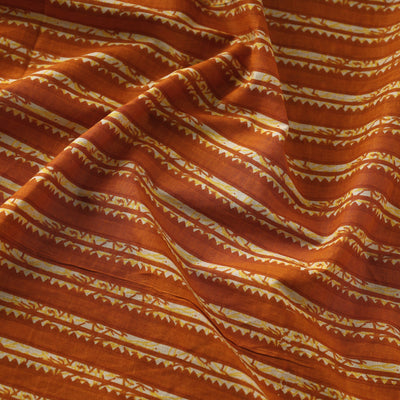 Alloy Orange In Stripes Jaipur Print Cotton Fabric
