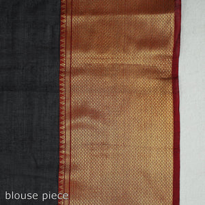 Black - Traditional Narayanpet Mercerised Cotton Saree with Zari Border 76