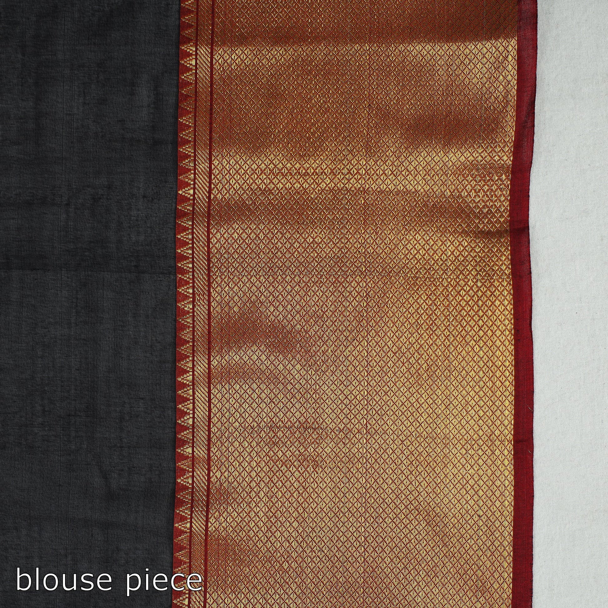 Black - Traditional Narayanpet Mercerised Cotton Saree with Zari Border 76