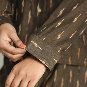 Brown - Pochampally Ikat Cotton Co-Ord Set