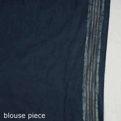 Blue - Akola Hand Block Printed Cotton Saree