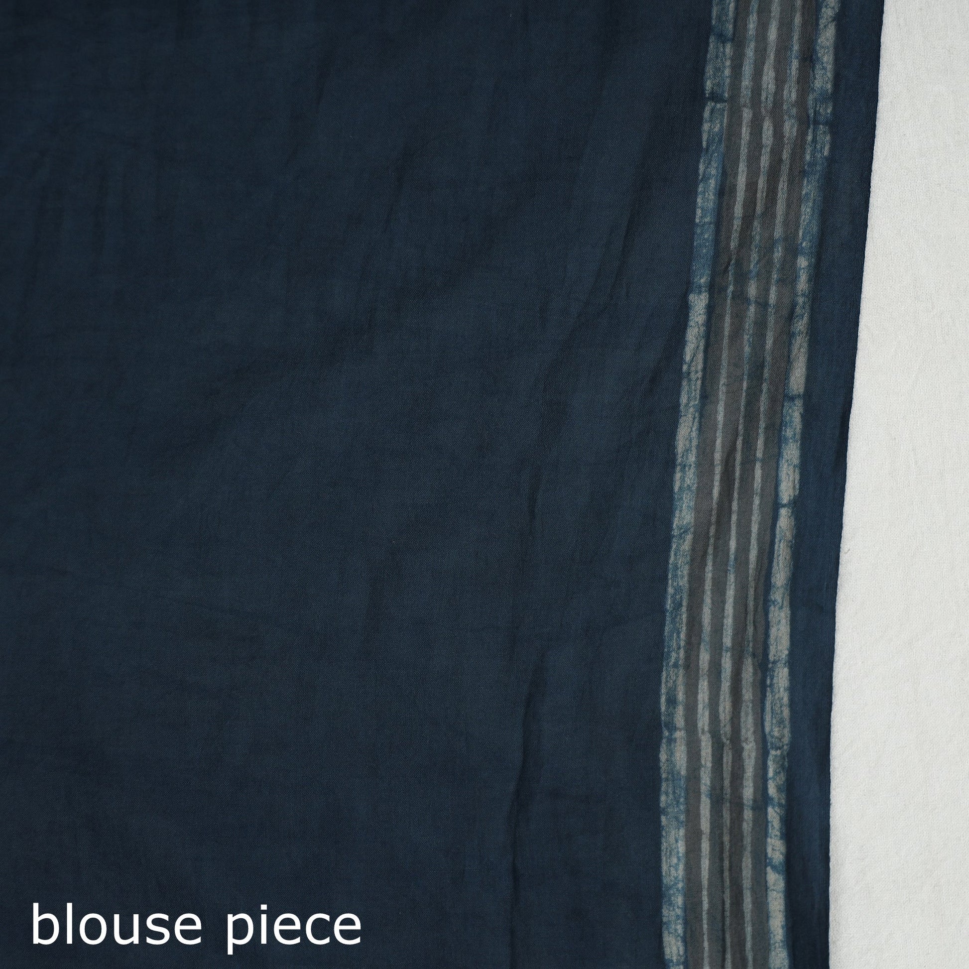 Blue - Akola Hand Block Printed Cotton Saree