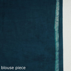 Blue - Akola Hand Block Printed Cotton Saree