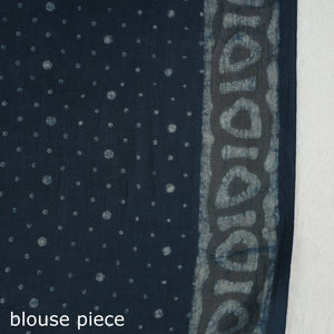 Blue - Akola Hand Block Printed Cotton Saree