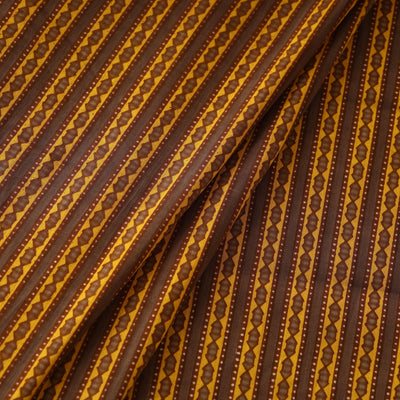Brown - Chain-Patterned Cotton Jaipur Print Fabric