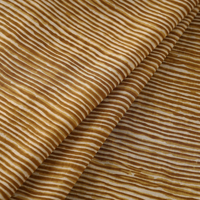 Brown - Lines Pattern Cotton Jaipur Print Fabric