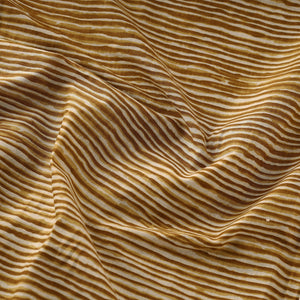 Brown - Lines Pattern Cotton Jaipur Print Fabric