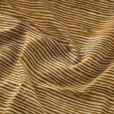 Brown - Lines Pattern Cotton Jaipur Print Fabric