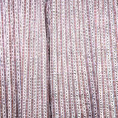 Beige - Sanganeri Block Printed Cotton Window Curtain (5 x 3 Feet) (Single Piece)