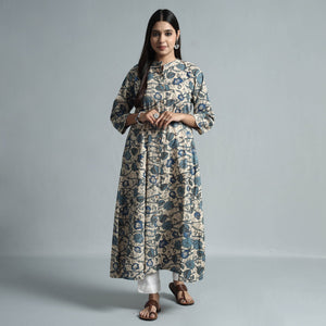 Beige - Kalamkari Printed Cotton Kurta
