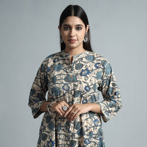 Beige - Kalamkari Printed Cotton Kurta