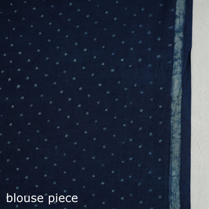 Blue - Akola Hand Block Printed Cotton Saree