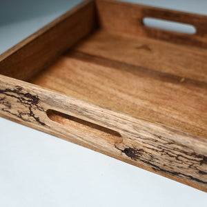 Brown - Handcrafted Mango Wooden Serving Tray (11 x 11 in)