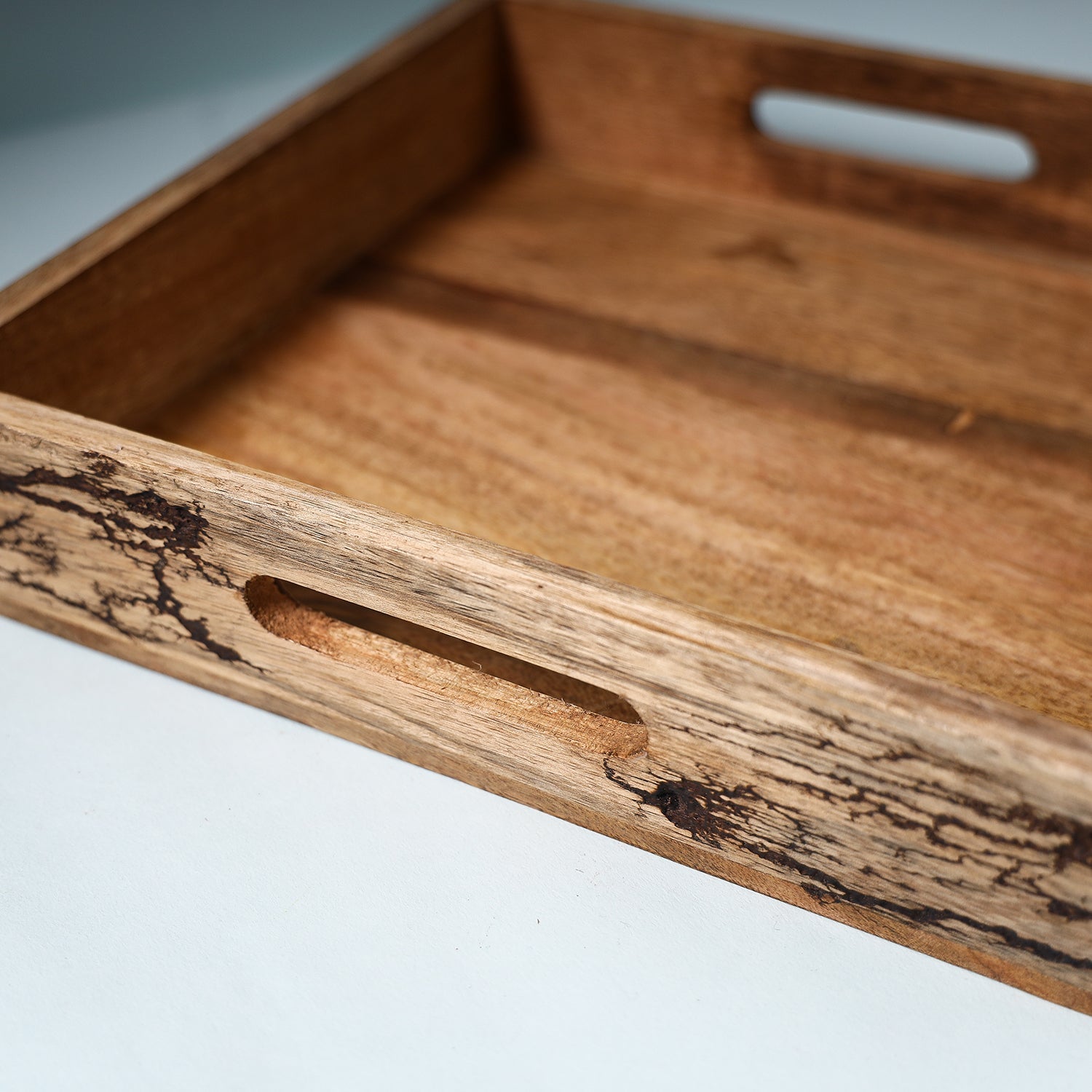 Brown - Handcrafted Mango Wooden Serving Tray (11 x 11 in)