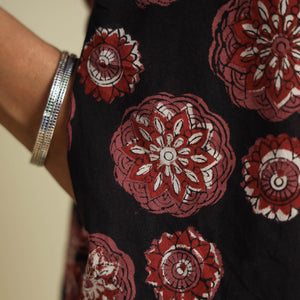Black - Jahota Block Printed Kantha Patchwork Cotton Kurta