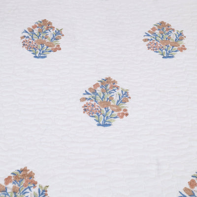 Blue - Double - Reversible Sanganeri Block Print Cotton Quilt Set 04