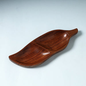 Brown - Handcrafted Sheesham Wooden Dry Fruit Tray (11 x 3 in)